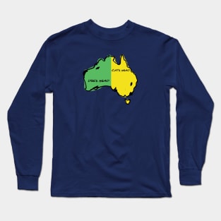 Australia map has dog and cat's head! Long Sleeve T-Shirt